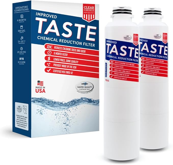 Clear Choice Compatible Replacement for Samsung DA29-00019A, DA29-00020A, DA29-00020B Refrigerator Water Filter, NSF/ANSI 42 Certified, Box of 2, Made in the USA