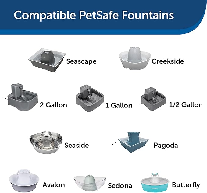 PetSafe Drinkwell Avalon & Pagoda Fountain Activated Carbon Filters - Better Hydration Choice - Long-Lasting Purity - Odor-Free Drinking - Universal Filter Replacement (Pack of 120)