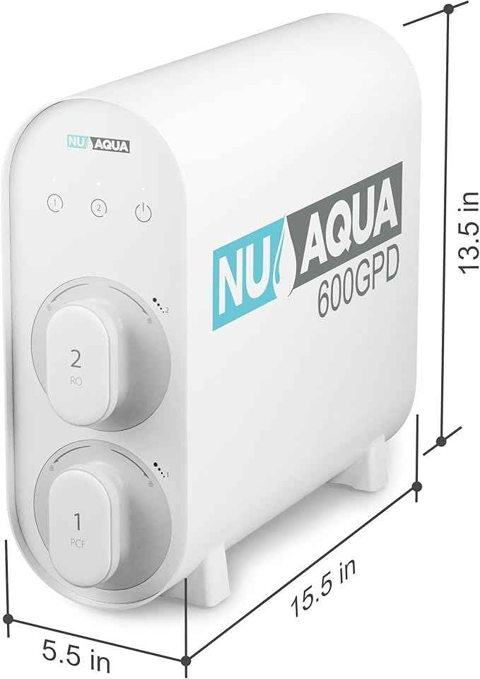 NU Aqua Tankless Reverse Osmosis System - 7 Stage Under Sink Reverse Osmosis Water Filter System - 2:1 - LED Kitchen Countertop Smart Faucet - 600 GPD Tankless RO Water Filtration System Under Sink