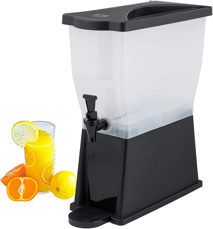 CLIVIA 3 Gallon Beverage Dispenser, Commercial Iced Drink Dispenser for Parties, 11L Juice Dispenser with Spigot Lid Black Base, Water Dispenser for Restaurants