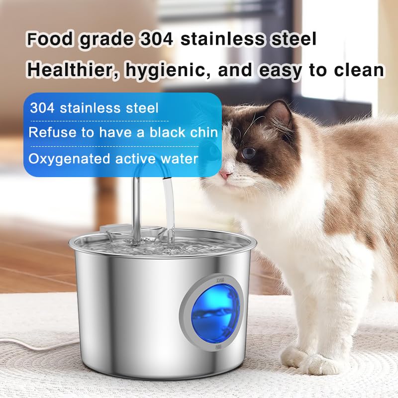 Cat Water Fountain Stainless Steel (74.39 Ounce)