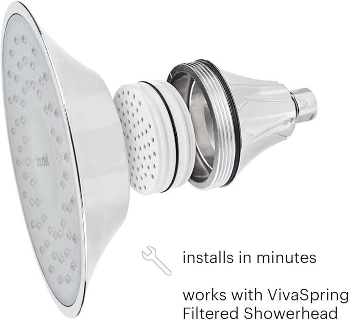Brondell FF-15X2 Replacement Water Filter for VivaSpring Filtered Shower Head, Lasts 6 Months, 2-Pack