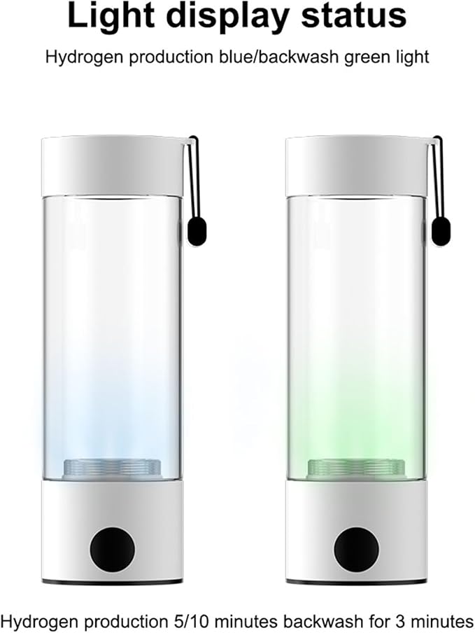 Hydrogen Water Bottle Generator, Hydrogen Content as High as 2000-5000ppb, Portable H2 Water Cup, Healthy Alkaline Hydrogen Ions Water Maker, Gift for Men Women