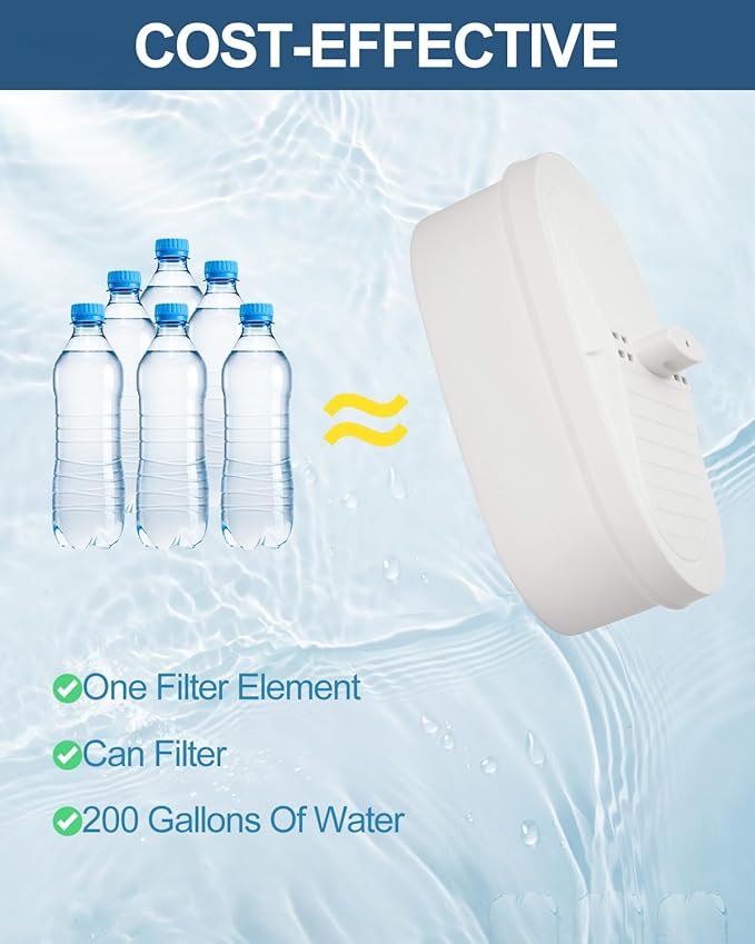 KEEPOW WD-PF-01A Plus Replacement Filter Compatible with All Water-Drop Pitcher Filtration System, Reduces PFOA/PFOS, Chlorine, Last Up to 3 Months or 200 Gallons, 4 Pack