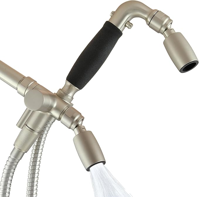 High Sierra® Lead-Free Metal 3-way Combo Shower Kit. Built in Diverter Valve Effortlessly Diverts Flow from the Fixed Shower Head to the Handheld and back - Ultra Low Flow 1.25 GPM - Brushed Nickel
