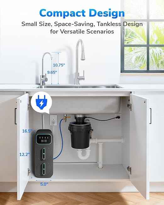E6 600GPD Compact Reverse Osmosis System, 9 Stage Tankless RO System Under Sink Water Filter, Simple Installation, 600 GPD Fast Flow, High Pure to Drain, RO Filtration Water Purification