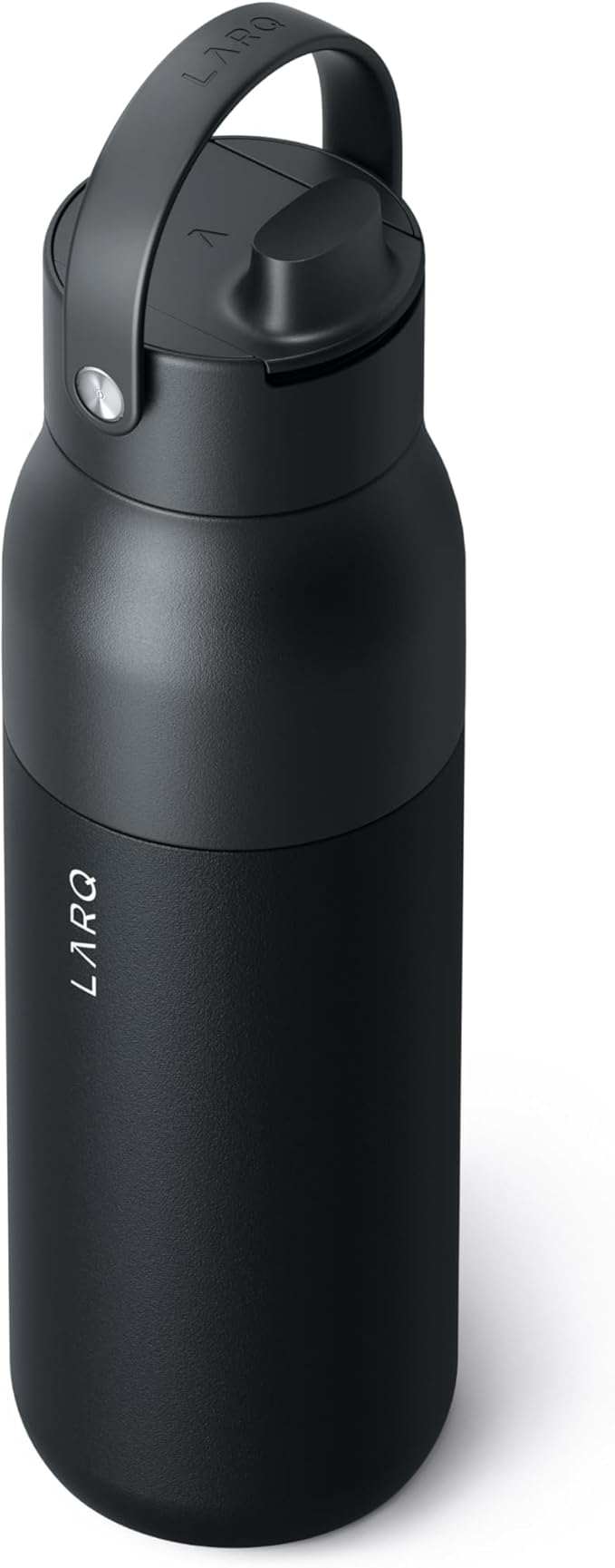 LARQ Bottle Swig Top 23oz - Insulated Stainless Steel Water Bottle With Built-In Silicone Handle | BPA Free | Reusable Water Bottle for Sports, Gym, and Travel, Obsidian Black