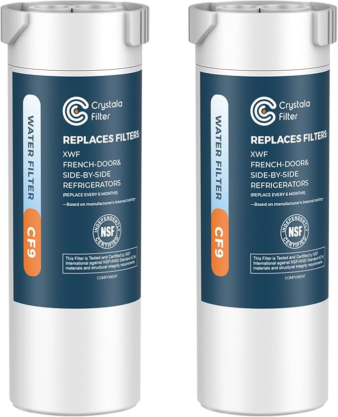 Crystala Filters XWF Replacement for GE XWF Refrigerator Water Filter Pack of 2 (Not XWFE)