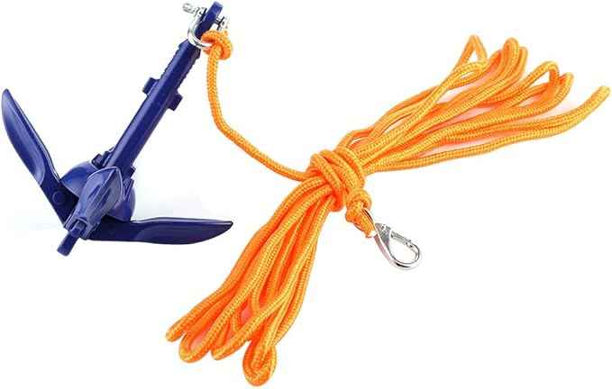 4 Tine Ship Anchor Boat Marine Folding Anchoring Kit 4‑Tine Anchor Rope Hook Watercraft Acc for Boats Kayak Canoe Sailboat