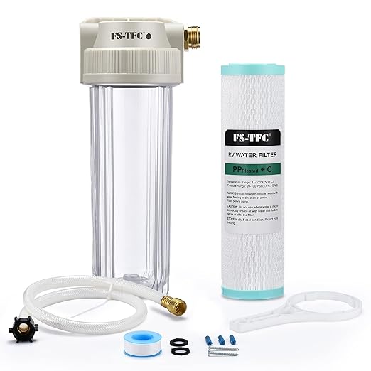 FS-TFC RV Water Filter System Reduces Bad Taste, Odors, Chlorine, Sediment for RVs, Gardening, Farming, Pets and Marines, Drinking & Washing Filter