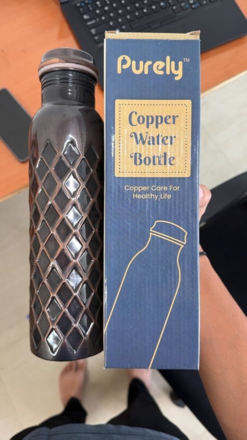 Copper Water Bottle, 34 oz, for Home, Office, Travel, Outdoor Use