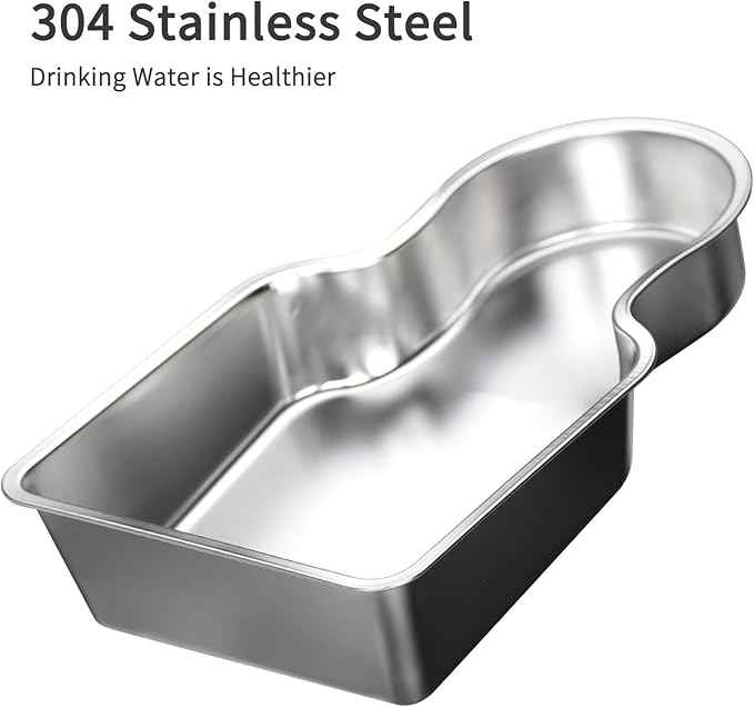 RIZZARI Stainless Steel Pet Water Feeder: 10L Large Gravity Waterer, Less Refills - Leak-Proof Auto Refill - Anti-Tip Base - Easy Clean - No Filter - for 40-60 LB Dogs - Multi-Pet/Garage/Travel