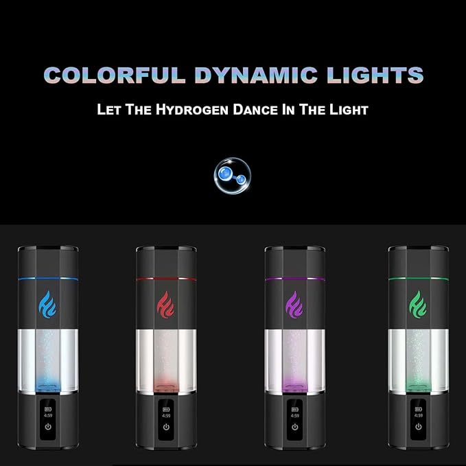 300ML Portable Hydrogen Rich Water Cup, Hydrogen Generator Water Filter, USB Charging Electrolyte Water Cup, 5000PPB High Concentration Health Bottle