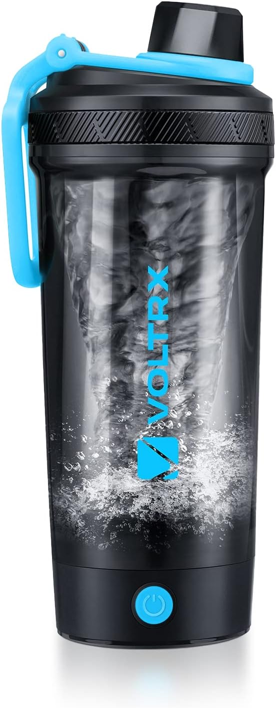 VOLTRX Shaker Bottle, Gallium USB C Rechargeable Electric Protein Shake Mixer, Shaker Cups for Protein Shakes and Meal Replacement Shakes, BPA Free, Made with Tritan, 24oz