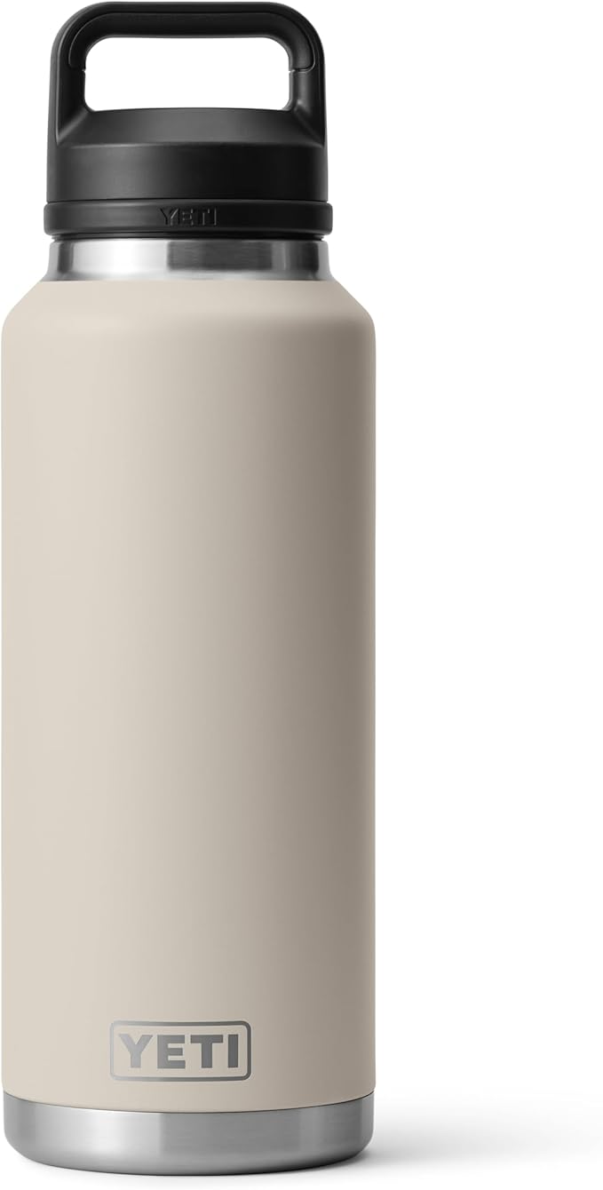 YETI Rambler 46 oz Bottle, Leakproof, Vacuum Insulated, Stainless Steel with Chug Cap, Cape Taupe