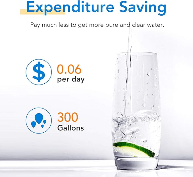 ICEPURE CS-52 Refrigerator Water Filter, Compatible with Bosch 640565, Whirlpool WHKF-R-PLUS, EVOLFLTR10, Cuno CS-52, CS-51, CS-450, CS-451, CS-452, CS-512, 5553629, 5586605, W1085590, 1 PACK