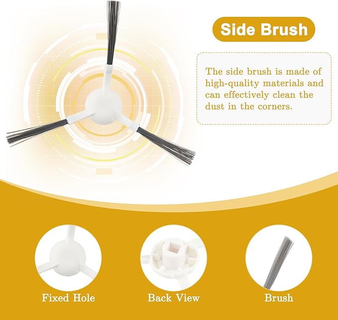 26 PCS Replacement Parts for Dreame L20 Ultra/L20 Ultra Complete L30 Ultra Robot, Vacuum Cleaner Accessories 1 Main Brush, 6 Dust Bags, 6 Mop Pads, 6 HEPA Filters, 6 Side Brushes, 1 Cleaning Brush - AquaVibe