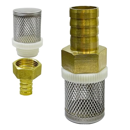 Stainless Steel Filter Copper Tube Joint 16mm Diameter Hose Connection, Garden, Swimming Pool, Fish Tank Hose Filter, Suction Strainers Used to Remove Debris and Reduce Solid Entry(16mm)