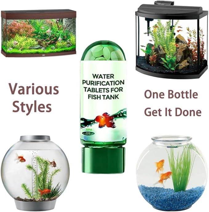 Powerful Aquarium Water Purification Tablet, Water Purification Tablets for Fish Tank, Efficient Clear Turbidity & Improve Water Quality, New Year's Gift for Aquarium Enthusiasts (9pcs)