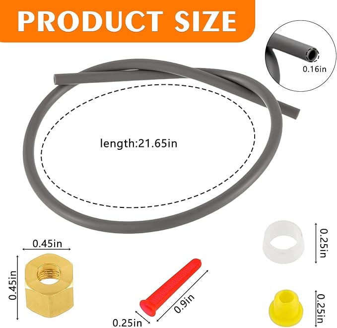 4335 Feed Tube Assembly for April-aire Humidifier 400, 500, 600 Series,Includes Humidifier Parts Yellow Orifice (4231), Drain Type in-Line Strainer (4004), Compression Sleeve and Nut (4335) - AquaVibe