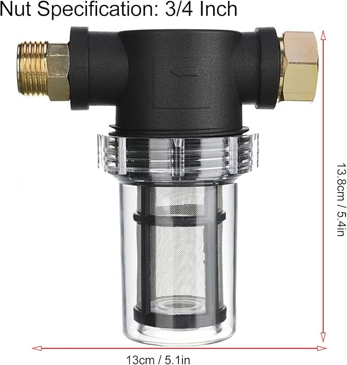 Sediment Filter for Pressure Washer Inlet, Transfer Pump, Rain Barrels, Spigot - Your Water System with & Efficient Whole House Sediment Filter