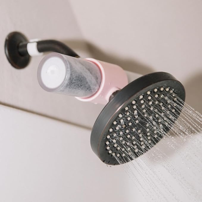 Weddell Duo Shower Filter – NSF Certified Shower Filter for Chlorine Reduction, Lead-Free, Easy Installation, Award-Winning Filter for Healthier Hair & Skin (Pink)