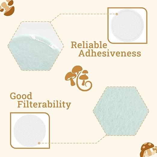 Monotub Adhesive Filter Discs, 60 PCS 2.5" Monotub Filter Disks for Mushroom Growing Growth Filter Supplies, Synthetic Adhesive Filtration Pads Compatible with Mushroom Mono Tub-2mm Thick