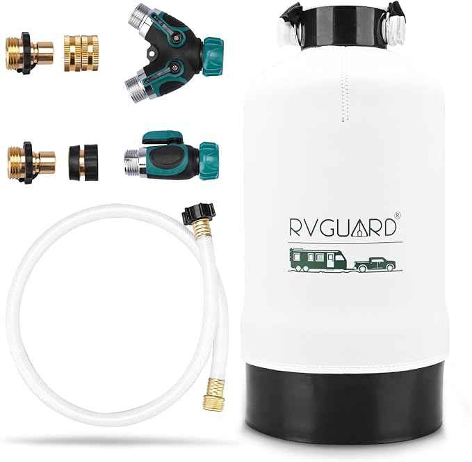 RVGUARD 16,000 Grains Portable Water Softener for RV, Reduces Hardness & Minerals & Improve Water Quality, Protects Water Systems from Hard Water Damage