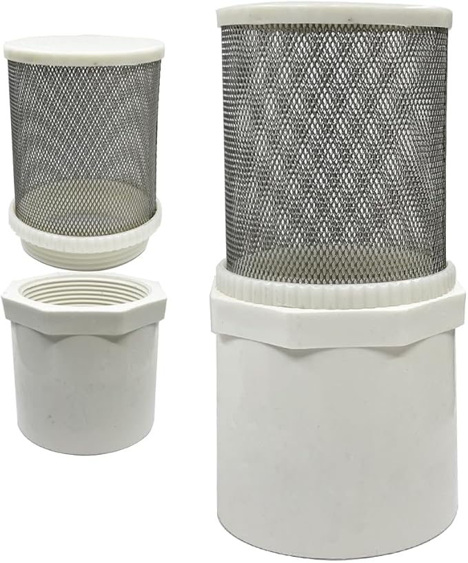 DN15 inch Stainless Steel Filter Cover Connected to 1/2" PVC DN15 Water Pipe, Suction Hose Strainer 360 Degree mesh Rapid Filtration Used to Remove Debris and Reduce Solid Entry