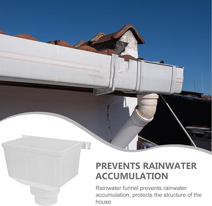 Uonlytech Funnel Strainer Rain Barrels Downspout Filter Rainwater Collection Barrel Downspout Diverter Downspout Adapter Rain Gutter Diverter Water Diverter Plastic Suite White Drain