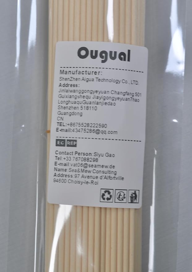 100 Pieces Fiber Reed Diffuser Replacement Refill Sticks (10" x 3mm, Beige) - AquaVibe