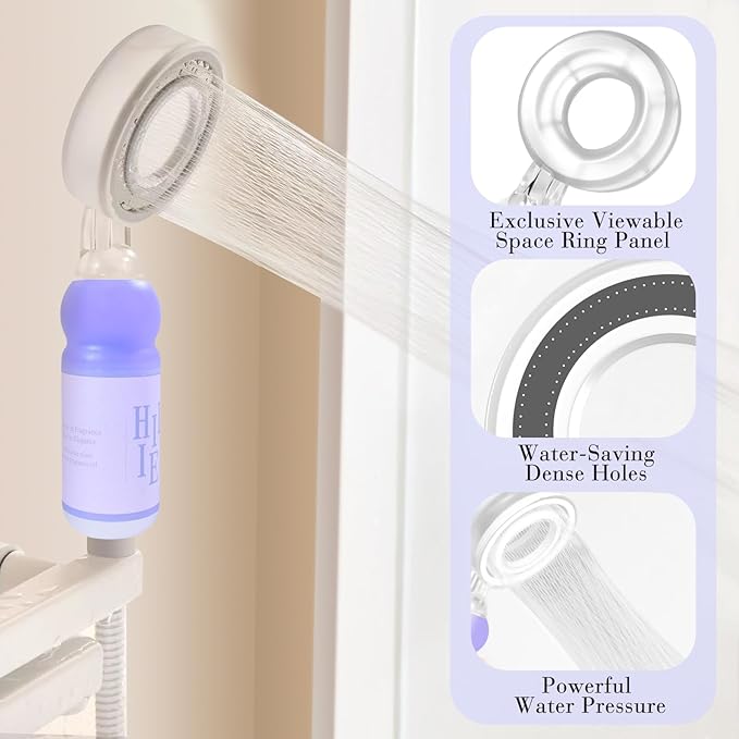Vitamin C & Aromatherapy Skincare Spa Shower Head with Handheld, Filtered Showerhead for Hard Water - Removes Chlorine & Heavy Metals, Softer Skin & Hair Care (Lavender Scent)