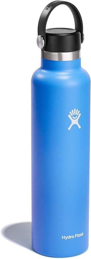 Hydro Flask Water Bottle - Insulated Stainless Steel - Non Spill, Leakproof in 24 Oz Cascade Blue