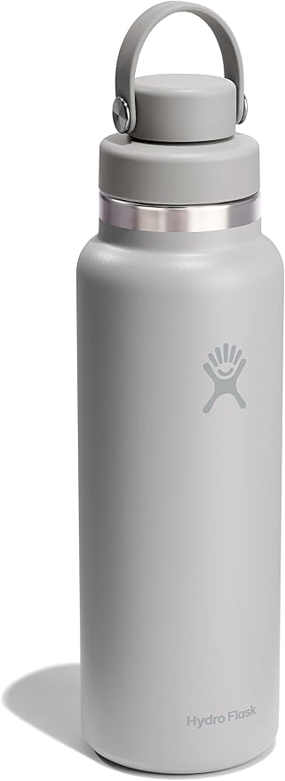 Hydro Flask Water Bottle - Insulated Stainless Steel - Wide Mouth Chug Lid, Non Spill, Leakproof in 40 Oz Tonal Birch Gray