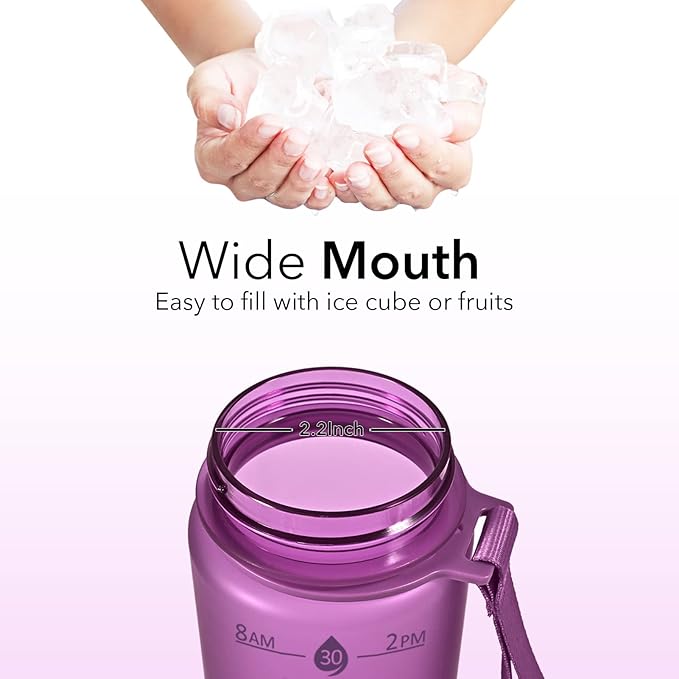 Hyeta 32oz Water Bottles with Straw - Stay Motivated and Hydrated with Convenient Times to Drink Markings, Durable, Leak-proof