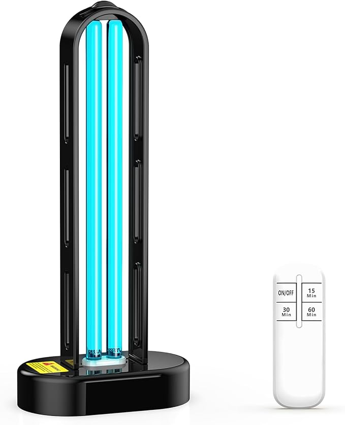 UV Light Sanitizer, Ultraviolet Lamp with Remote Control for Bed Bugs and Dust Mites, Home Disinfection Device UV Lamp for Home, Room & Kitchen, Ultraviolet Light with 3 Speed Timings