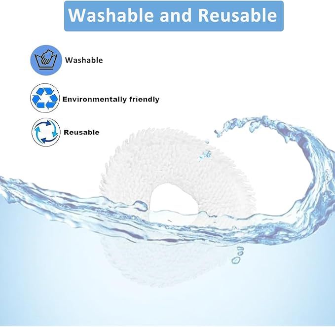 Replacement Mop Pads Compatible with Narwal Freo Pro X Ultra Narwal Freo Z Ultra Z10 T10 J3 J4 J5 R10 Microfiber Resuable Mop Cloth Robot Vacuum Cleaner Accessories - AquaVibe