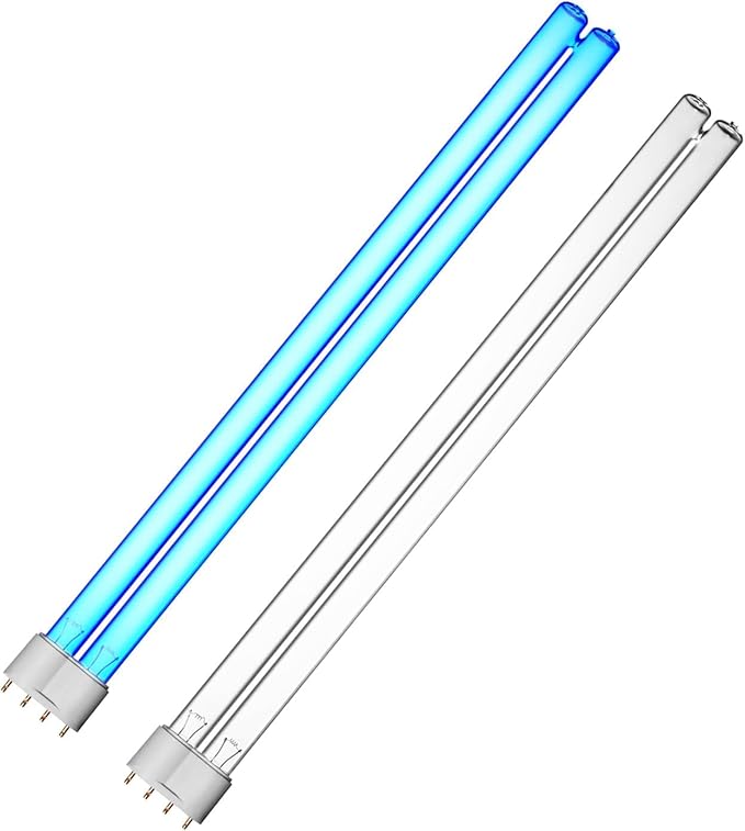 2 Pack 38 Watts UV Bulb 15.4 Inch 2G111 Base Replacement Light Bulb for Pond Clarifier