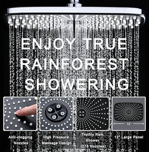 12" High Pressue Rain Shower Head with Handheld