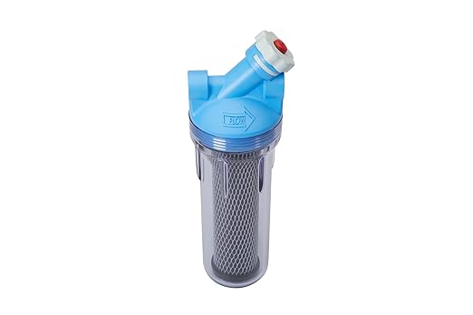 Pentair OMNIFilter Whole Home Valve-in-Head 10" Standard Duty Water Filtration System with Pressure Relief, Blue/Clear