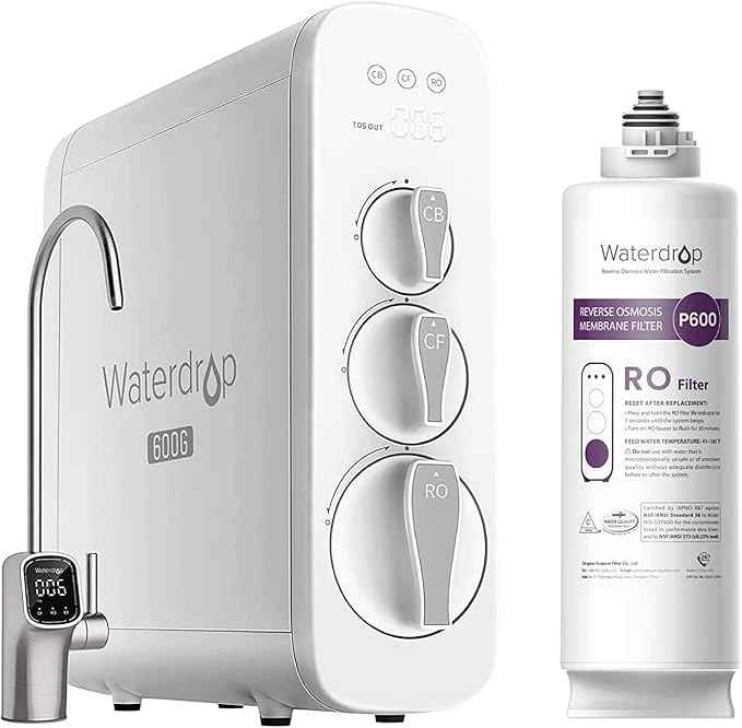 Waterdrop G3 Reverse Osmosis System, with WD-G3P600-RO Filter, 8 Stage Tankless Reverse Osmosis Water Filter System, 600GPD, Bundle
