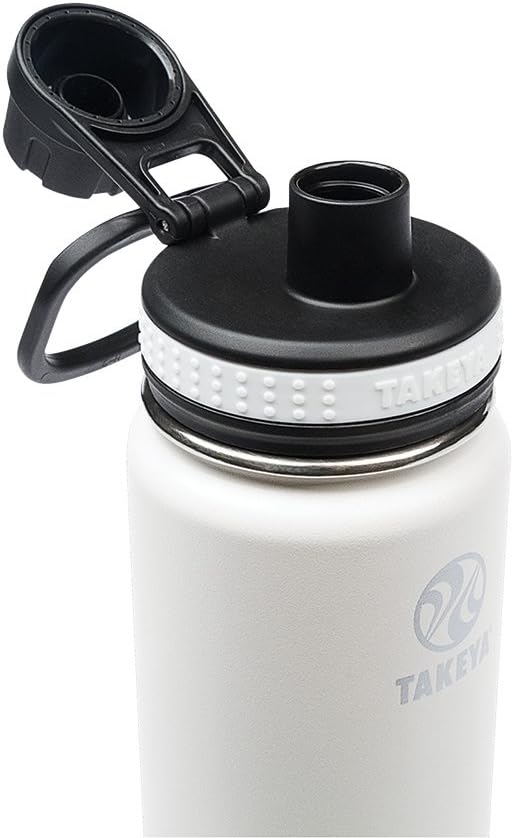 Takeya Originals Vacuum Insulated Stainless Steel Water Bottle, 0.5 Liter / 18 Ounce, White
