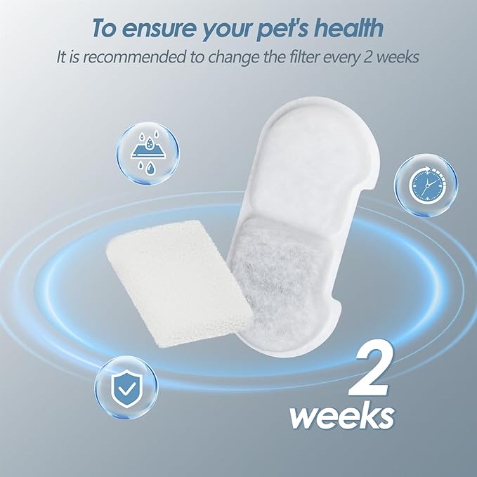 Stainless Steel Cat Water Fountain, 101oz/3L Automatic Pet Water Fountain, Dog Water Fountain for Cats, Small Dogs (The Set Only Include Official 4 Packs Replacement Filters & Sponges)