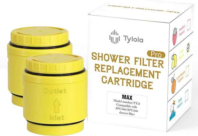2-Pack Shower Filter Replacement – Remove Chlorine, Heavy Metals & Impurities, Infused with Vitamin C Lemon Scent – Promote Healthier Hair & Skin