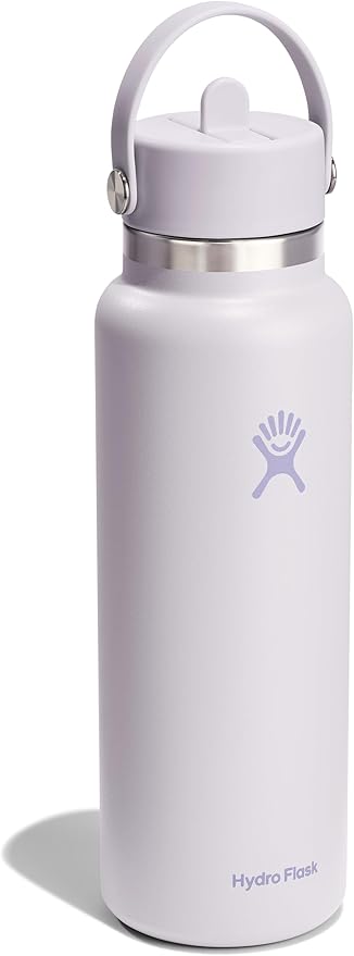 Hydro Flask Water Bottle - Insulated Stainless Steel - Wide Straw Lid, Non Spill, Leakproof in 40 Oz Cloud Pink