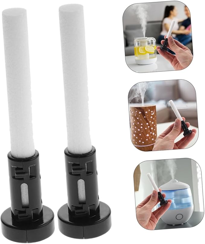 4sets Humidifier Replacement Wicks with Plastic Support Base for Optimal Humidification Cotton Stick Filter Holder Designed for Easy Replacement and Maximum Moisture Absorption - AquaVibe