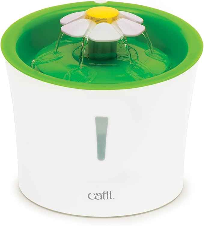 Catit LED Flower Fountain with Triple Action Filter, Cat Drinking Water Fountain, 3 L