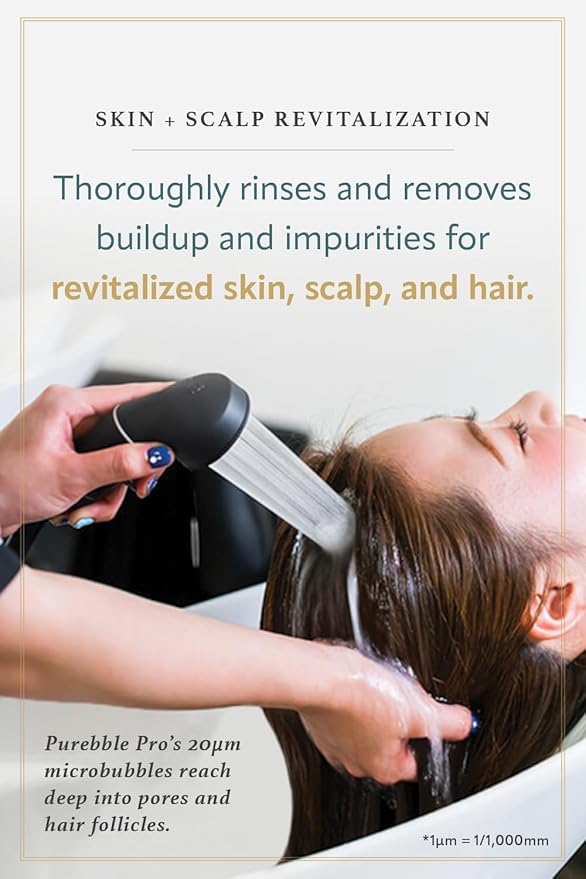 Purebble Pro – Professional Microbubble Shower Head for Hair Salons, Pet Salons, and Home Baby Care | High-Performance Concentrated Shower Stream | Made in Japan (Matte Black)