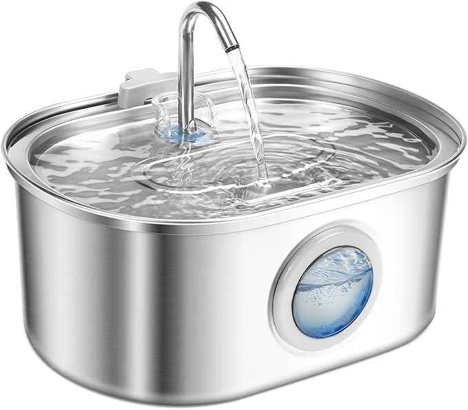 Animal Activated Livestock Waterers,Cat Water Fountain Pet Water Fountain 3.2L/108oz Stainless Steel Pet Fountain Dog Water Dispenser