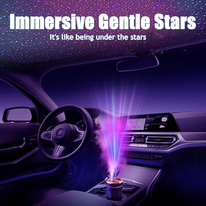 Car Diffuser Humidifier,300ML Car Aromatherapy Humidifier with Star Light Effect for Small Space Home Office Bedroom Car